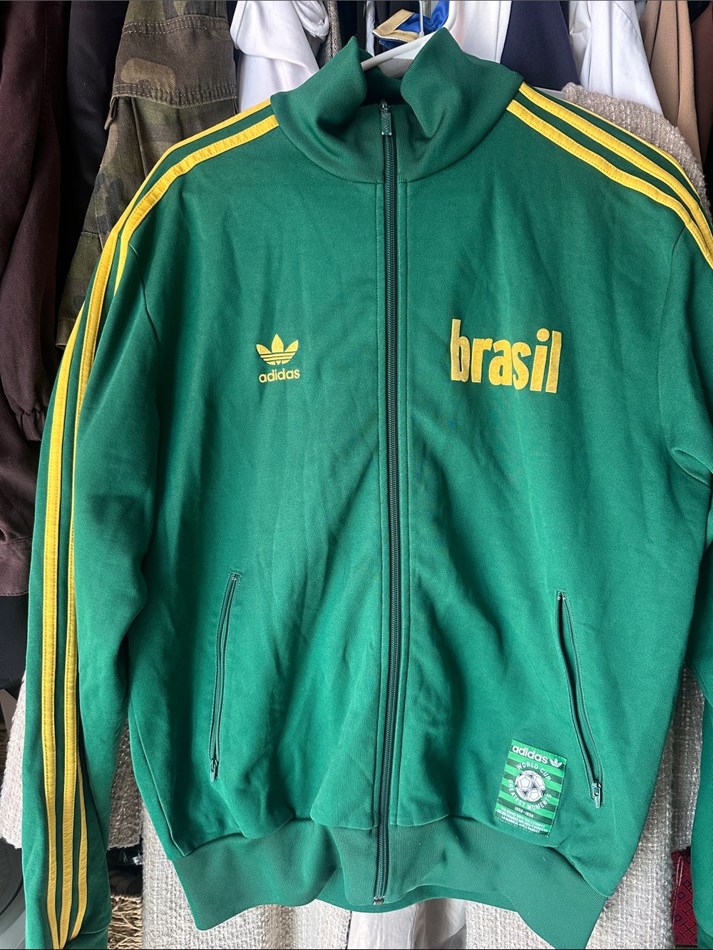adidas Green and Yellow Brasil Track Jacket